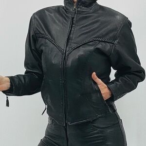 Vintage Y2K Indie Sleaze Rockstar Girlfriend Biker Moto Western Leather Jacket